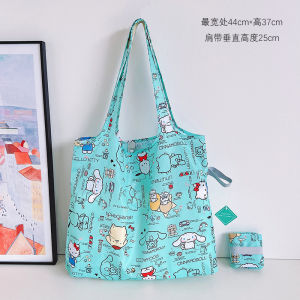Button/Band Tie Reusable Widely open Foldable Shopping Bag Single Shoulder Tote bag Snoopy Charlie Brown Kawaii Cartoon Waterproofing Grocery Bag