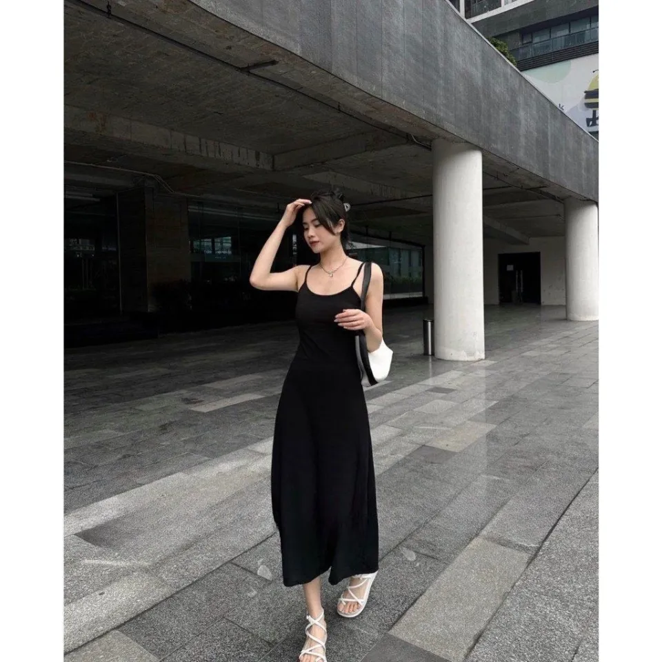 Váy đầm thiết kế cao cấp hai dây màu đen sang trọng [ Ảnh thật ] The Shilla  - CG.Q62C62.72E2.CHEY.T2M - ĐEN | Lazada.vn