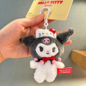Sanrio Hello Kitty พวงกุญแจตุ๊กตา Melody Cinnamoroll ตุ๊กตานุ่มพวงกุญแจ Plushies กระเป๋าจี้ของขวัญของเล่นเด็ก