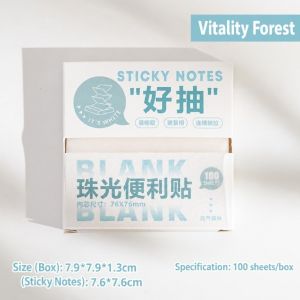 NEXTYOO 100Sheets ra Giấy ghi chú dính Thú cưng Trong suốt Giấy ghi chú tự dính Bền bỉ Ngọc trai lấp lánh Giấy ghi chú dính có ánh ngọc trai. Quà tặng