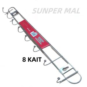 Kapstok / gantungan baju stainless 8 kait