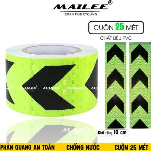 Băng Dính Phản Quang khổ rộng 10 cm x 25 mét Cảnh Báo An Toàn Hình Mũi Tên Dùng Dán Xe Ô tô Thùng Xe Tải Định Hướng An Toàn chất liệu PVC Chống Thấm Nước - Mũi Tên Xanh Đen