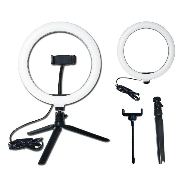 20cm Ring Light with Mini Tripod and Phone Holder Selfie LED Ring Light  Photo Studio Light With Tripod Stand Phone Holder Set for Live streaming 