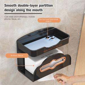 Wall Hanging Tissue Box Roll Paper Holder Toilet Tissue Storage Box Double Layer Plastic Organizer Bathroom Accessories