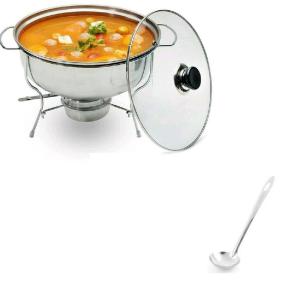 Panci Prasmanan Soup Tutup Kaca + Pemanas Warmer FREE Sendok Soup