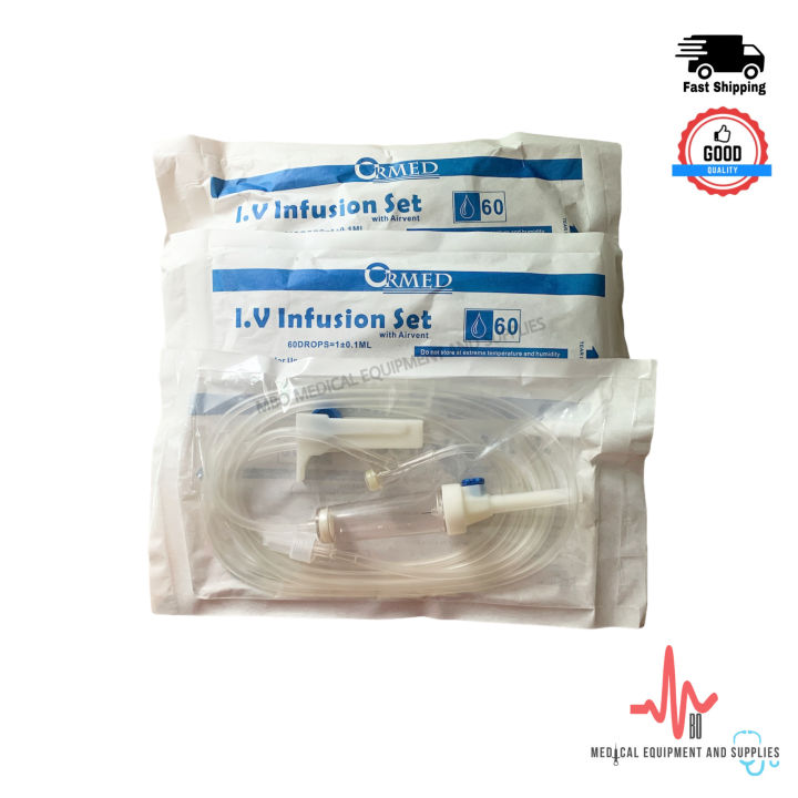 Ormed IV Infusion Set with Airvent (Microset/Macroset) -1pc, 3pcs ...