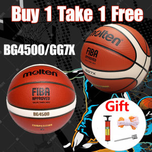 【Buy 1 Take 1】Original Molten BG4500/GG7X Basketball Ball Official Size 7 Adult basketball ball Wear Resistant Outdoor durable Ball/Freebies mesh bag air needle air pump