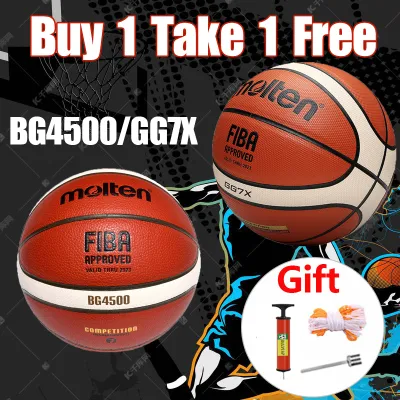 【Buy 1 Take 1】Original Molten BG4500/GG7X Basketball Ball Official Size 7 Adult basketball ball Wear Resistant Outdoor durable Ball/Freebies mesh bag air needle air pump
