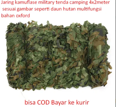 Jaring kamuflase military tenda camping 4x2meter sesuai gambar seperti daun hutan multifungsi bahan oxford