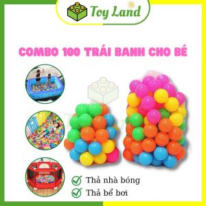 Combo 100 Bóng Nhựa Mềm Cho Bé Hàng Việt Nam Nhà Banh Size To 5.5cm 7.5cm Đồ Chơi Trẻ Em - Toy Land