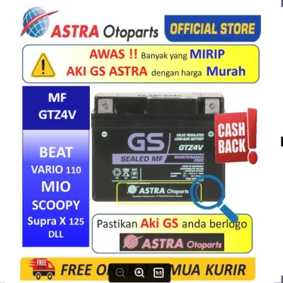 Aki Motor GS ASTRA GTZ4V Beat Vario Mio Scoopy Supra X 125 dll