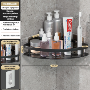 Rak kamar mandi / Rak Sudut Serbaguna / Space Aluminum Rack /Multifunction Rak / Kamar Mandi Sudut Berbahan Alumunium Space Serbaguna / Rak sudut stainles steel
