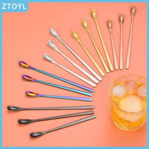 ZTOYL 1pc Stainless Steel Long Handle Stirring Spoon Coffee Tea Spoons Dessert Spoon Stirring Rod Tiny Spoon Kitchen Accessories