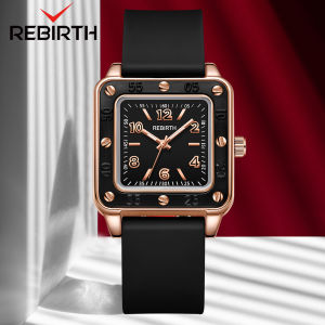 REBIRTH Jam Tangan Wanita 2022 Terbaru Kuarsa Display Muli-Scale Fashion Kasual Tali Silikon Anti Air Jam Tangan Cewek