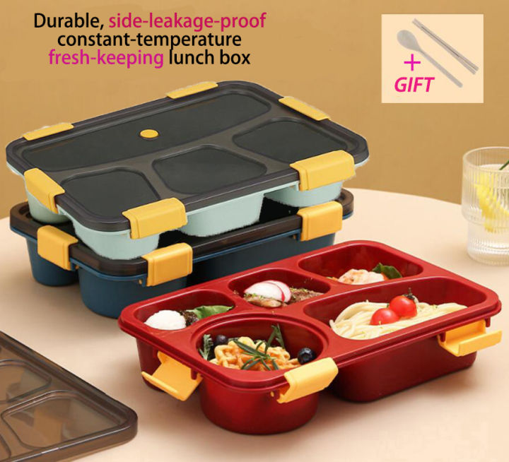 Environmentally friendly portable lunch box school students working