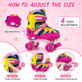 Yowxii Double row Skate Roller Inline 4 wheel Roller Skating Shoes for Kids Suitable for Beginners. 