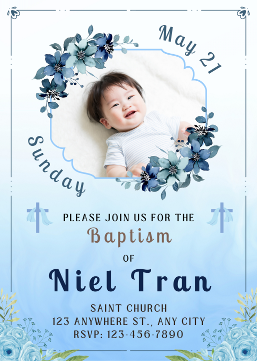 CUSTOMIZED BAPTISM INVITATION | Lazada PH