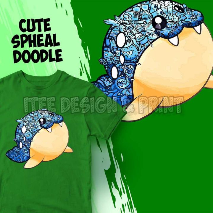 Baju Spheal Pokemon Kemeja Budak Lelaki Perempuan Newborn Tshirt Dress 