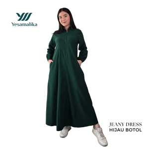 YESAMALIKA JEANY DRESS | Dress Wanita Bahan Denim Stretch | Size Reguler dan Jumbo