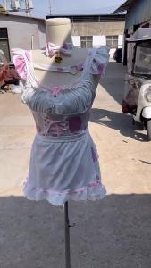 721★ ชุดเกมเซ็กซี่ชุดเครื่องแบบวัวสีชมพูกระต่ายสาวแม่บ้านเล่นตามบทบาทชุดนอนชุดนอนที่นิยมในโลกออนไลน์