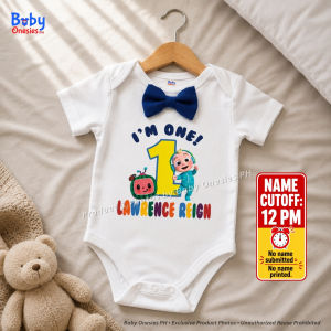 Watermelon 1st Birthday Baby Onesie Personalized Custom Name Cotton Bodysuit Baby Boy Outfit 0-12 Months
