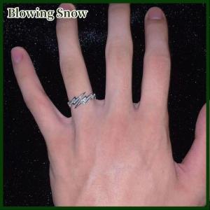 Blowing Punk Hip Hop Color Zircon Open Rings For Men Fashion Jewelry Gift Creative Adjustable Ring