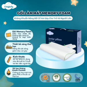 Gối Ngủ Memory Foam Comfybaby Làm Mát & Kháng Khuẩn Tự Nhiên Cho Bé Sơ Sinh Trẻ Nhỏ Và Người Lớn