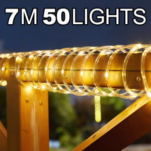 solar string lights Waterproof Outdoor LED Tube Party Garden Yard Wedding Christmas Halloween Festival Tree Decoration Lighting Solar Rope Lights Fairy String