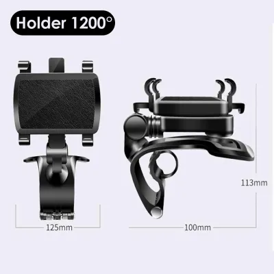 Car Phone Holder (Upgraded Version) Dashboard Mount 1200° Universal Free Rotating Clamp