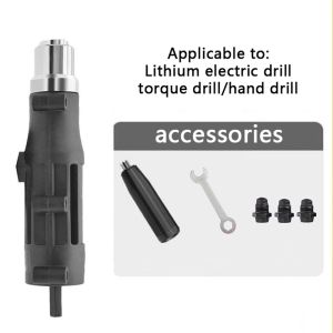 Rivet Nut Gun Adapter Heavy Duty Cordless Drill Pull Rivet Gun Adapter Durable Metal Head Multifunction Nail Gun Tool