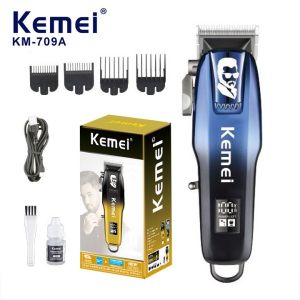 KEMEI Electric Hair Clipper USB Rechargeable Hair Trimmer Professional Barber Cutting Razor LCD Display Shaver Machine KM-709A
