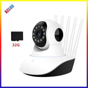 720P 1MP Surveillance Camera Two-way Voice 360 HD Security Baby Pet Monitor Infrared Night Vision Security Video Camera Motion Detection with Bracket