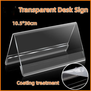Transparent Triangle Desk Sign Clear Acrylic Double Sided Stand Acrylic Price Tag Tabletop Display