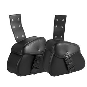 1 Pair Motorcycle Saddlebags with Pas Lock Panniers Rear Side Bags Luggage Storage PU Leather Large Capacity Waterproof
