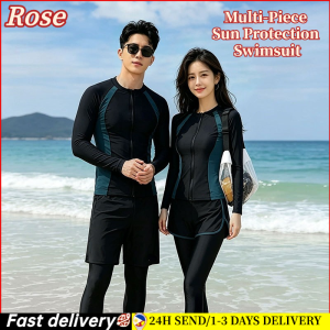 Five-Piece Couple Swimsuit Set Sun Protection Quick-Drying Wetsuit Long-Sleeved Long-Pants Swimsuit