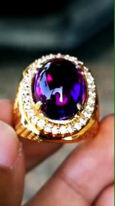 Cincin Batu Permata Kecubung Bungur/Kecubung Kalimatan: Kristal Clean High Quality