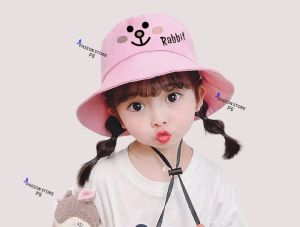 topi bucket anak motif rabbit kelinci bear beruang lucu imut topi bucket anak perempuan pakai tali
