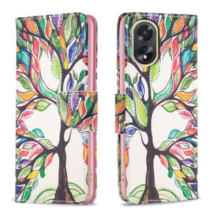 เคสสำหรับ OPPO A18 A38 A58 A78 A98รูปแบบที่ได้วาดไว้การ์ตูนกระเป๋าสตางค์หนังเคสเคสแบบฝาพับมีช่องเสียบบัตร