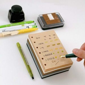 TSEVD 6-Hole กระดาษรีฟิลโน้ตบุ๊คแบบหลวม A7 50แผ่นค่ะ บัตรหน้าภายในดัชนี กระดาษโน้ตบุ๊คแบบเติมเกลียว ง่ายๆ เครื่องเขียนกระดาษ หน้ากระดาษรีฟิล สำหรับนักเรียน