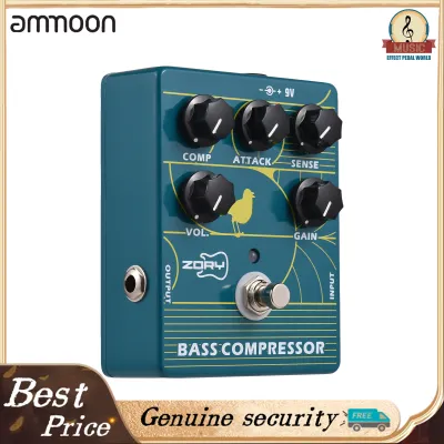 🔥HOT🔥ZORY Compressor Bass Effector Pedal for Electric Bass Guitar Bass Amp Pedal True Bypass DC 9V 6.35mm Input/Output Interface Compressor Effects Pedal