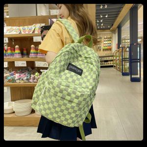 Balo học sinh nữ du lịch đẹp rẻ cá tính nhiều ngăn vừa laptop cỡ lớn đi học tiện lợi vải caro ulzzang Hàn Huốc