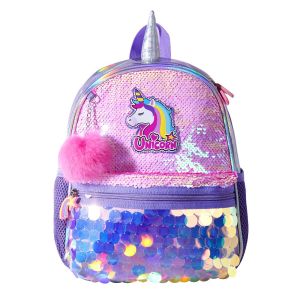 Sunveno Glittering Sequin Unicorn Bag Nursery Pre-school Kindergarten Kids Backpack Lightweight Waterproof Children Travel Backpack