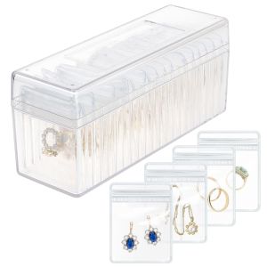 Dustproof Acrylic Sealed Jewelry Storage Box Antioxidant Dustproof Earring Necklace Storage Case