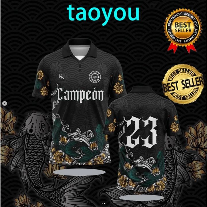 FUHUI 02 CAMPEON PACK Shirt Custom Name and Number Hitam Malaysia Jersey Kazza Fishing Jersey Sublimation Retro Collar Jersey Baju Raya 2023 Berkolar Viral Jersey Baju Lelaki Oversize Lazada