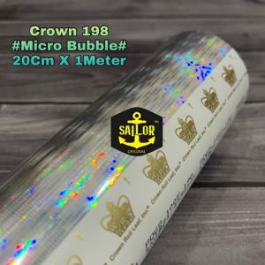 hologram hot stamping foil metal jig lure USA/ CROWN ORIGINAL motif micro bubble - lebar 20cm