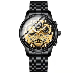 Jam Tangan Pria Kasual Bisnis Diamond Waterproof Asli Tahan Air Premium Original New Model Fashion Import Stainless Steel Titanium Anti Karat Kalender Date Luminous Bercahaya Quartz Analog Aksesoris Arloji Mens Watches Kaca Tebal Tahan Gores -JF30