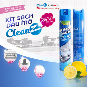 Xịt tẩy dầu mỡ nhà bếp đa năng CleanZ 450ml đánh bay vết bẩn cứng đầu trên tường bếp lưới máy hút mùi