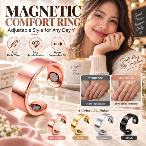 Lonice Mens Magnetic Ring Rose Gold Open Ring Adjustable Magnetic Style Finger Ring Fashion Jewelry Minimalist Accessory for Men Daily Wear Gift Jewelry Accessory