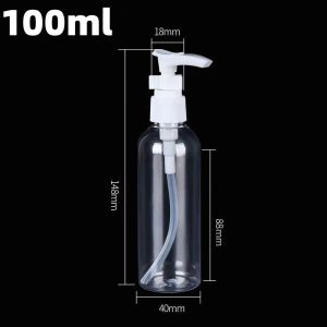 10pcs - 50ml/100ml Pump Bottle Clear Travel Portable Emulsion Lotion Shampoo Organizer Storage Bottle Soap Dispenser Cosmetic Container