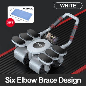 🇸🇬 <LazMall> Four-Wheel Automatic Rebound Abdominal Wheel Roller with Elbow Support Fitness Abdominal Muscle Training